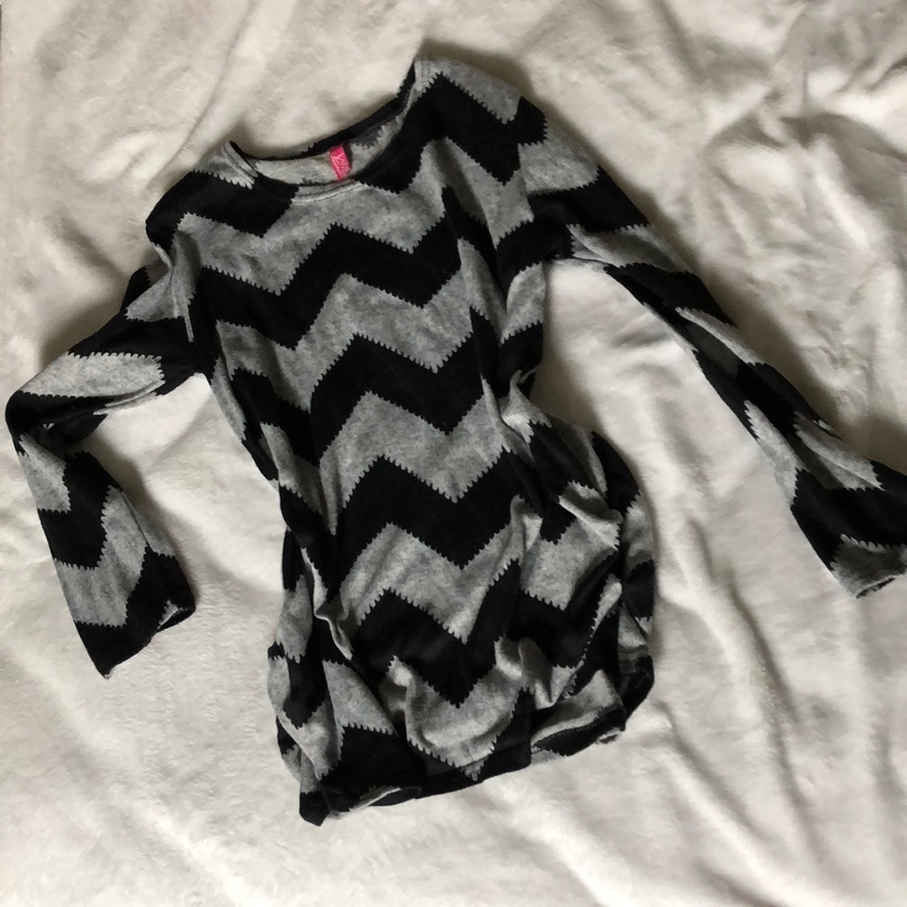 Gray and Black Chevron Sweater